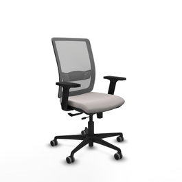 PIQUERAS Y CRESPO Silla de oficina Haches con mecanismo Sincro/Traslack, Blanco/Gris