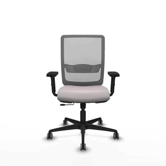 PIQUERAS Y CRESPO Silla de oficina Haches con mecanismo Sincro/Traslack, Blanco/Gris