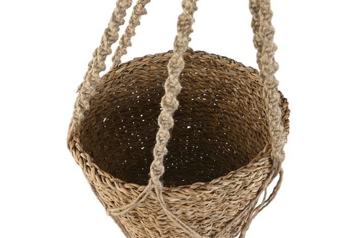 DKD Home Decor Macetero Tropical Seagrass Natural 25 x 110 x 25 cm (2 Unidades)