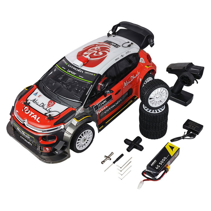 Citroën C3 WRC RC Rallye Coches 1:7 4WD HyperGo 4x4 Eléctrico Sin Escobillas Listo Para Usar 65 kmh 5000 mAh