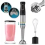 CECOTEC Katana 15 Cream B - Batidora de Mano 1500W, Recipiente de Vidrio 800ml, Diseño 4 Aspas, Color Negro