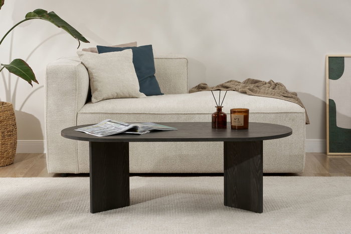 Nordure Lumiere Black Mesa de Café Negra Elegante y Funcional Tablero Melamina 119x60x40 cm