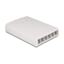 DeLOCK Caja de montaje en superficie Keystone 6 puertos blanco