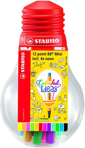 STABILO Mini Point 88 Estuche Bombilla Colorful de 12 unidades STABILO Mini Point 88 Estuche Bombilla Colorful de 12 unidades