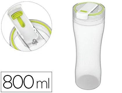 Offisys Vaso Hermético 0,8 L Doble Apertura Limpieza Fácil 100% Hermético 81x240 mm