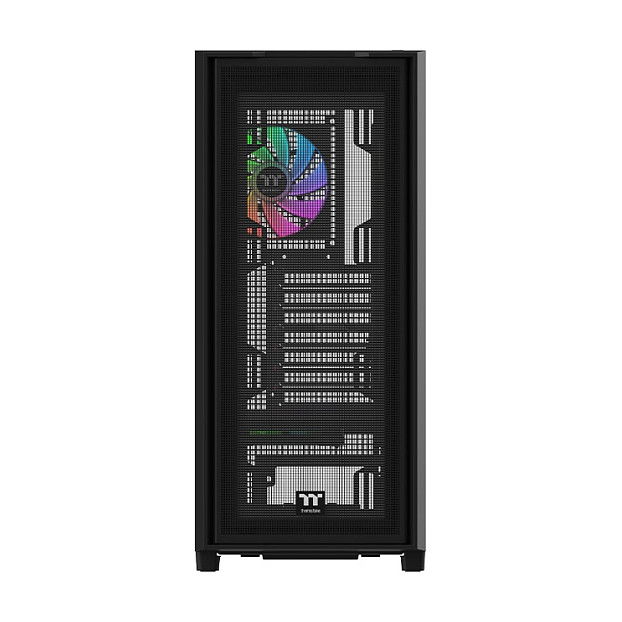Thermaltake S380 TG ARGB - Torre Media ATX para PC Gaming, Cristal Templado, Color Negro, Factor de Forma ATX, EATX, micro-ATX, Mini-ITX, Gestión de Cables, 7 Ranuras, 2 Bahías 3.5"