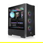 Thermaltake S380 TG ARGB - Torre Media ATX para PC Gaming, Cristal Templado, Color Negro, Factor de Forma ATX, EATX, micro-ATX, Mini-ITX, Gestión de Cables, 7 Ranuras, 2 Bahías 3.5"