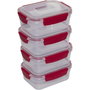 Joseph Joseph Nest Lock Juego de 4 recipientes para alimentos de 1,1L, Rojo