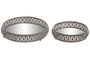 DKD Home Decor Set de 2 Bandejas de Metal y Espejo Envejecido