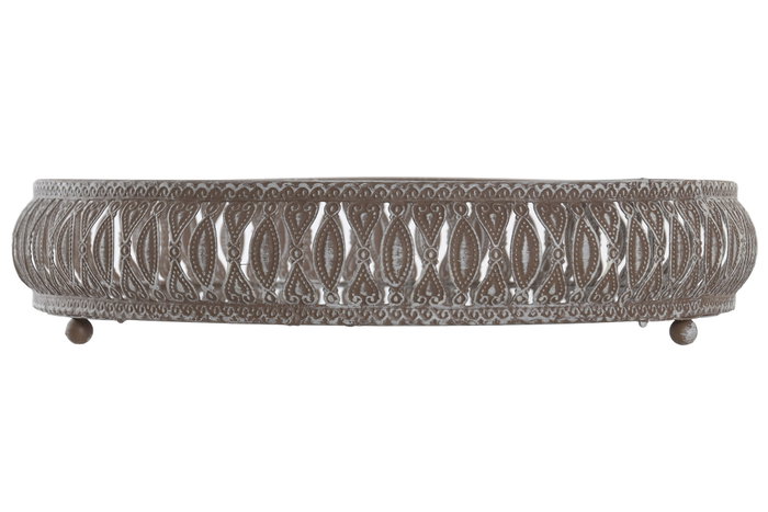 DKD Home Decor Set de 2 Bandejas de Metal y Espejo Envejecido