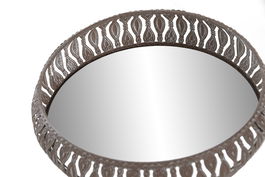 DKD Home Decor Bandejas Árabes Estilo Decorativo Blanco y Dorado 27x27 cm, Set de 2 Bandejas (4 Unidades Total)