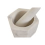 DKD Home Decor Mortero de Mármol Hexagonal Blanco Natural