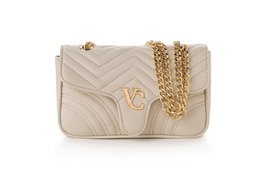 Vince Camuto Bolso Bandolera Crema Piel de Polivinilo Elegante para Mujer