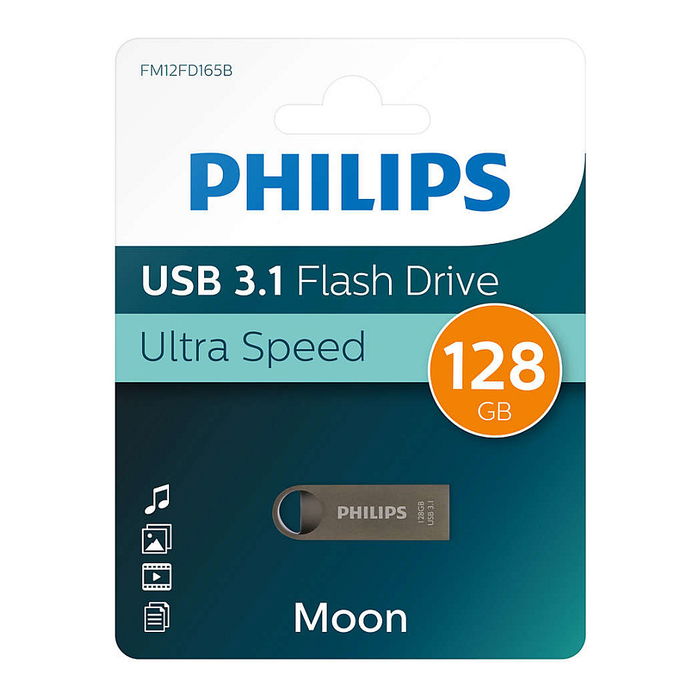 Philips Moon Edition 128GB USB 3.2 Gen 1 (3.1) Memoria USB Tipo A, Gris, Sin Tapa, Resistente a Golpes Philips Moon Edition 128GB USB 3.2 Gen 1 (3.1) Memoria USB Tipo A, Gris, Sin Tapa, Resistente a Golpes
