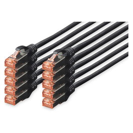 Digitus Cable de conexión CAT 6 S/FTP 3m Negro (Pack de 10)