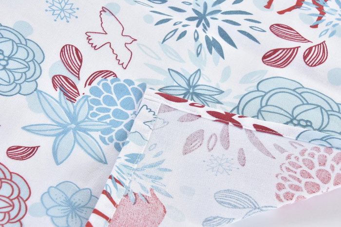 DKD Home Decor Camino de Mesa Navidad 150 x 50 cm Azul Celeste y Rojo 4 Unidades