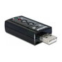 DeLOCK Adaptador de Sonido Externo USB 2.0 7.1 Virtual 24 Bit 96kHz para PC/Mac, Modelo 63926