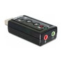 DeLOCK Adaptador de Sonido Externo USB 2.0 7.1 Virtual 24 Bit 96kHz para PC/Mac, Modelo 63926