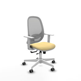 PIQUERAS Y CRESPO Silla de oficina Cilanco con mecanismo Sincro/Traslack Crema y Gris
