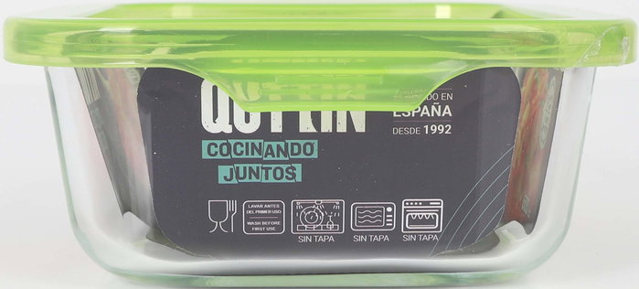 Quttin Fiambrera Rectangular con Tapa Verde (6 Unidades) Quttin Fiambrera Rectangular con Tapa Verde (6 Unidades)