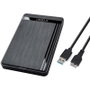 Globbaltec Caja externa para disco HDD/SSD 2.5 pulg USB 3.0 negro