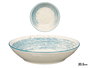Vessia Plato Hondo Patinado Azul y Blanco, Cerámica (Porcelana), Diámetro 20.5 cm (Set de 36)