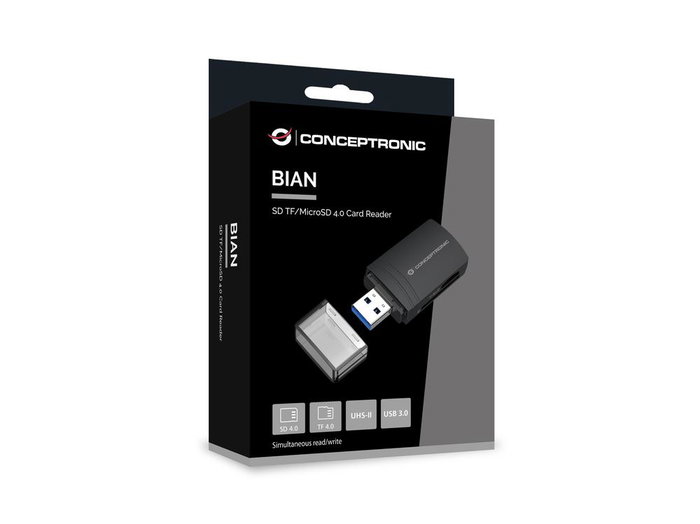 Conceptronic Lector Tarjetas USB 3.0 BIAN06B SD SDHC SDXC Micro SD T-Flash Negro 5 Gbps 2 TB