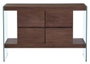 DKD Home Decor Buffet de Cristal y MDF Nogal Marrón