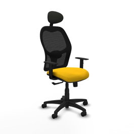 PIQUERAS Y CRESPO Silla de oficina Alocén, Mecanismo Sincro, Amarillo/Negro