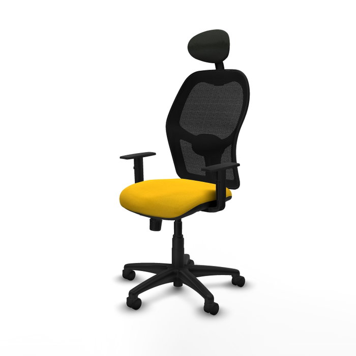 PIQUERAS Y CRESPO Silla de oficina Alocén, Mecanismo Sincro, Amarillo/Negro PIQUERAS Y CRESPO Silla de oficina Alocén, Mecanismo Sincro, Amarillo/Negro