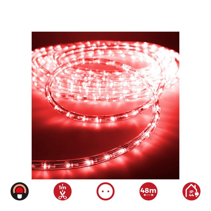 Edm Tubo Flexiled 2 Vías Fijo 48m 30 Leds/m IP44 Rojo Edm Tubo Flexiled 2 Vías Fijo 48m 30 Leds/m IP44 Rojo