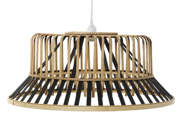 DKD Home Decor Lámpara de Techo Urban Marrón Negro Bambú 60 x 60 x 30 cm