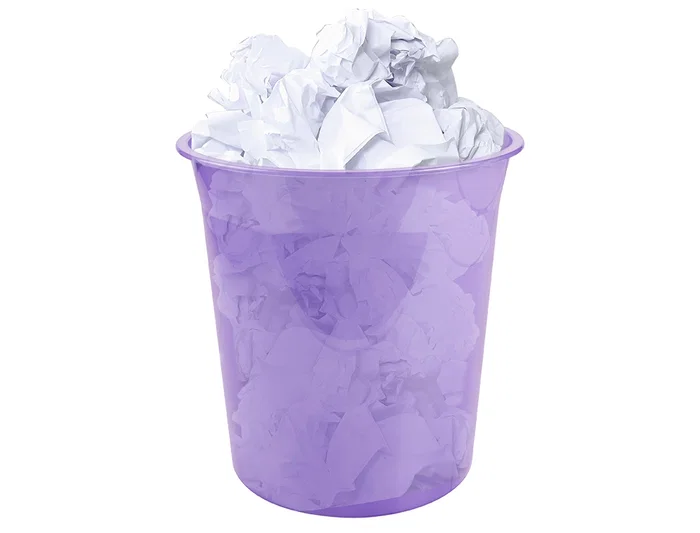 Liderpapel Papelera Plastico Lavanda Translucido 13 Litros 275x285 mm