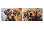 DKD Home Decor Cuadro Lienzo MDF 60x1,8x40 Perrito Lacado Surtido de 2
