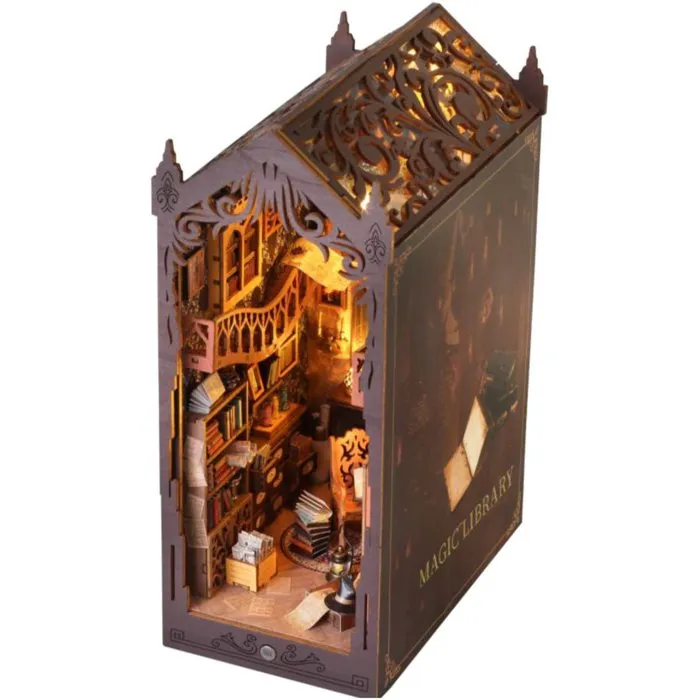Creanook Book Nook - Kit de bricolaje para construir un sujetalibros en 3D - Librería mágica - 11 x 18 x 26 cm
