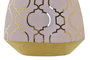 DKD Home Decor Jarrón de Porcelana Cromado Rosa y Dorado 16x16x18 cm