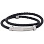 Police Bolt Bracelet de cuero negro para hombre