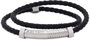 Police Bolt Bracelet de cuero negro para hombre