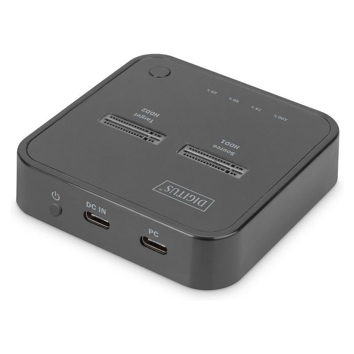 Digitus Estación Acoplamiento Dual M.2 NVMe SSD USB-C 3.2 Gen 2 Negro con Lector SD Tarjetas 10 Gbit/s