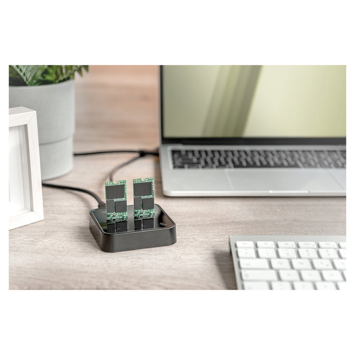 Digitus Estación Acoplamiento Dual M.2 NVMe SSD USB-C 3.2 Gen 2 Negro con Lector SD Tarjetas 10 Gbit/s