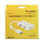 DeLOCK Adaptador DisplayPort a VGA, HDMI y DVI, Blanco
