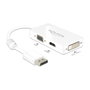DeLOCK Adaptador DisplayPort a VGA, HDMI y DVI, Blanco