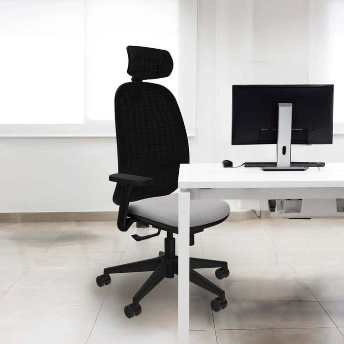 PIQUERAS Y CRESPO Silla de oficina Cilanco con mecanismo Sincro, Naranja oscuro y Gris