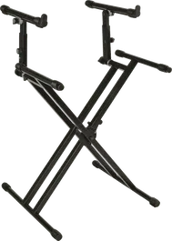 Quiklok Soporte Teclado QL742 Doble Perfil 2 Niveles Formato X Ajustable Altura Negro