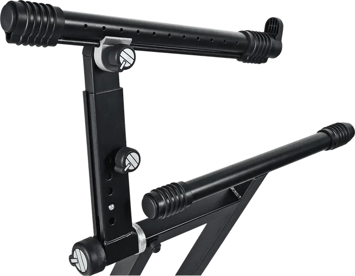 Quiklok Soporte Teclado QL742 Doble Perfil 2 Niveles Formato X Ajustable Altura Negro