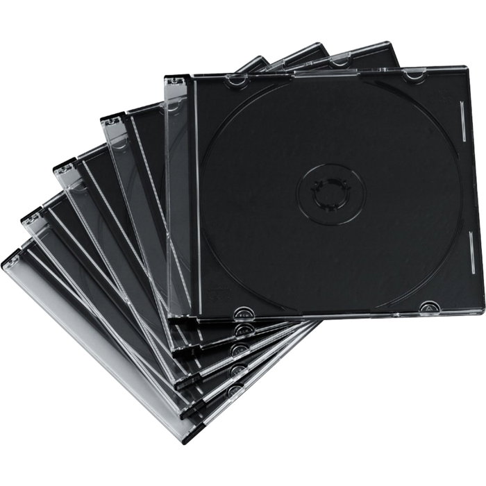 Hama SlimLine Cajas para CD, Pack de 50 unidades, Transparente/Negro Hama SlimLine Cajas para CD, Pack de 50 unidades, Transparente/Negro
