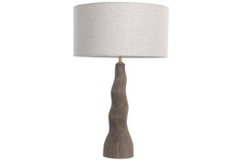 DKD Home Decor Lámpara de sobremesa Mango y Lino Marrón