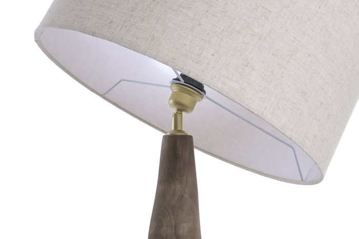 DKD Home Decor Lámpara de sobremesa Mango y Lino Marrón