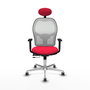 PIQUERAS Y CRESPO Silla de oficina Jorquera con mecanismo Sincro/Traslack, Rojo y Blanco