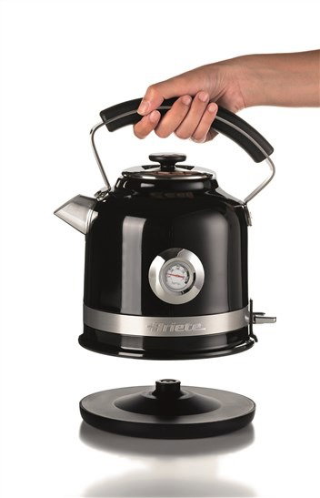 Ariete Hervidor Eléctrico 2854/02 Moderna, 1.7 Litros, Acero Inoxidable, Negro con Termómetro Visible